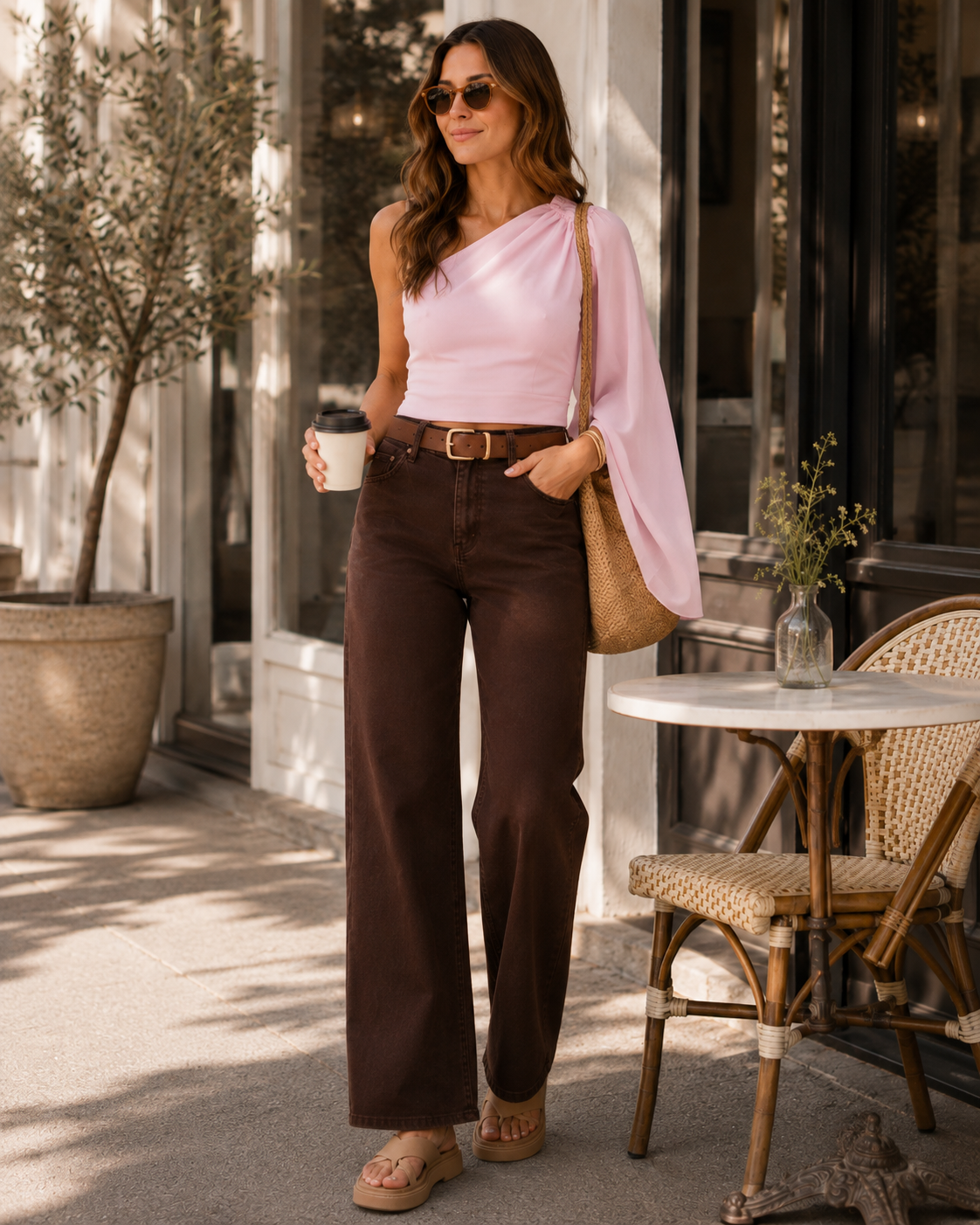 Aria Cropped Denim Jean Chocolate
