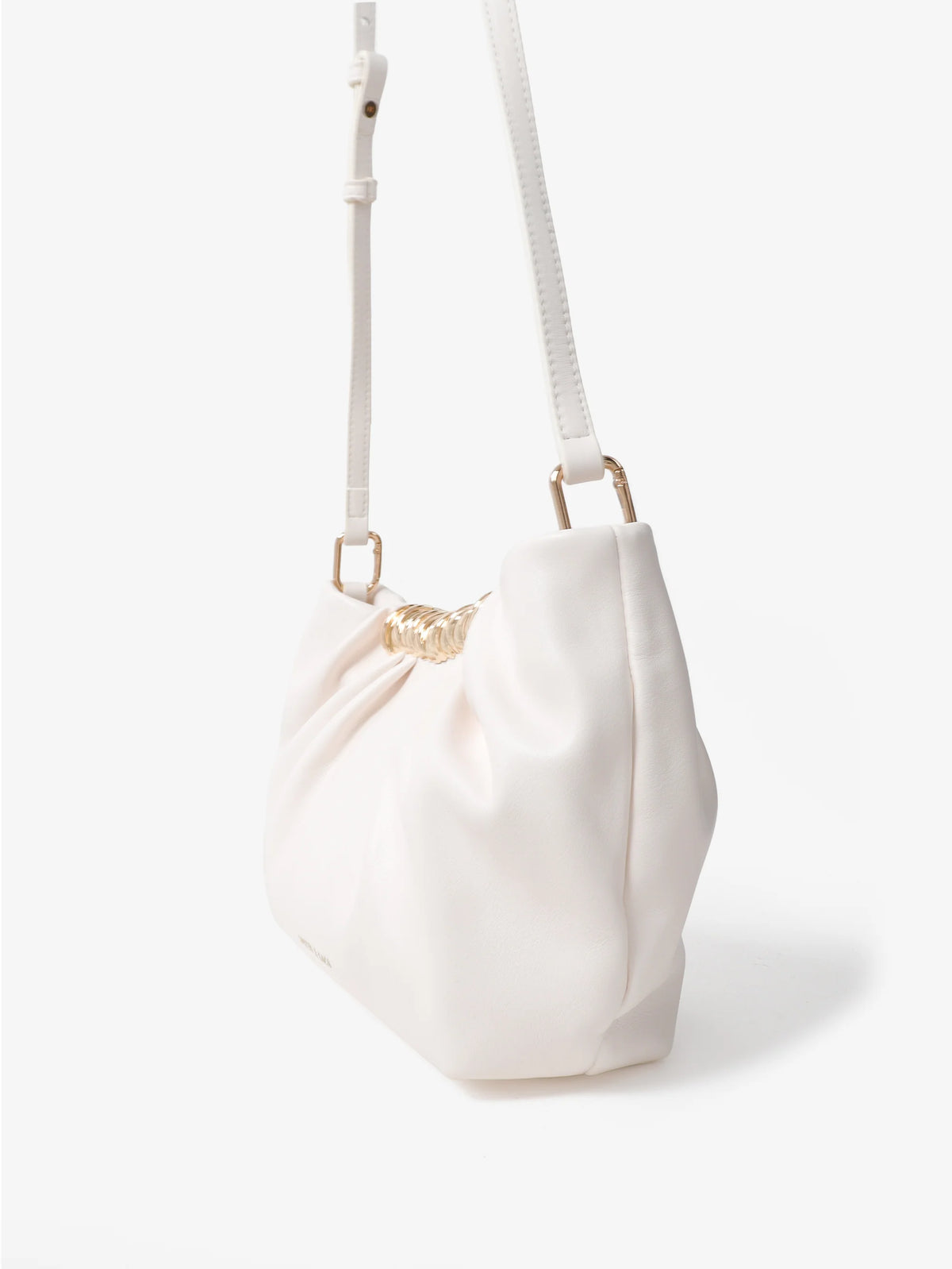 Aura Gathered Clutch  Cream