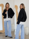 The Sloane Luxe Bomber in Black