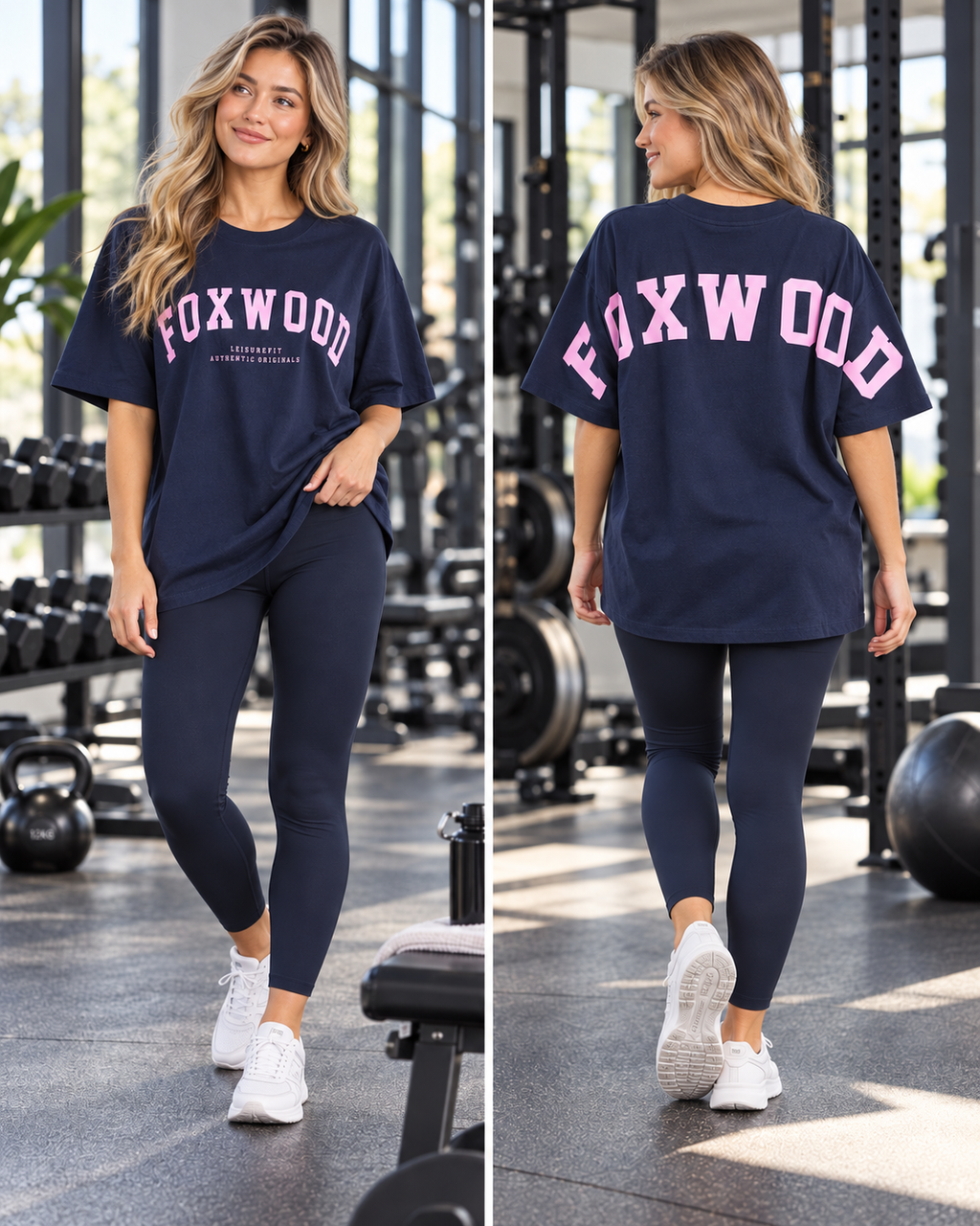 Interval Tee - Navy / Hot Pink