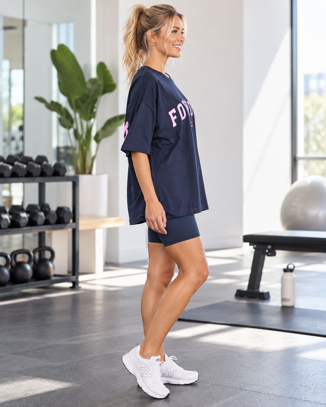 Interval Tee - Navy / Hot Pink
