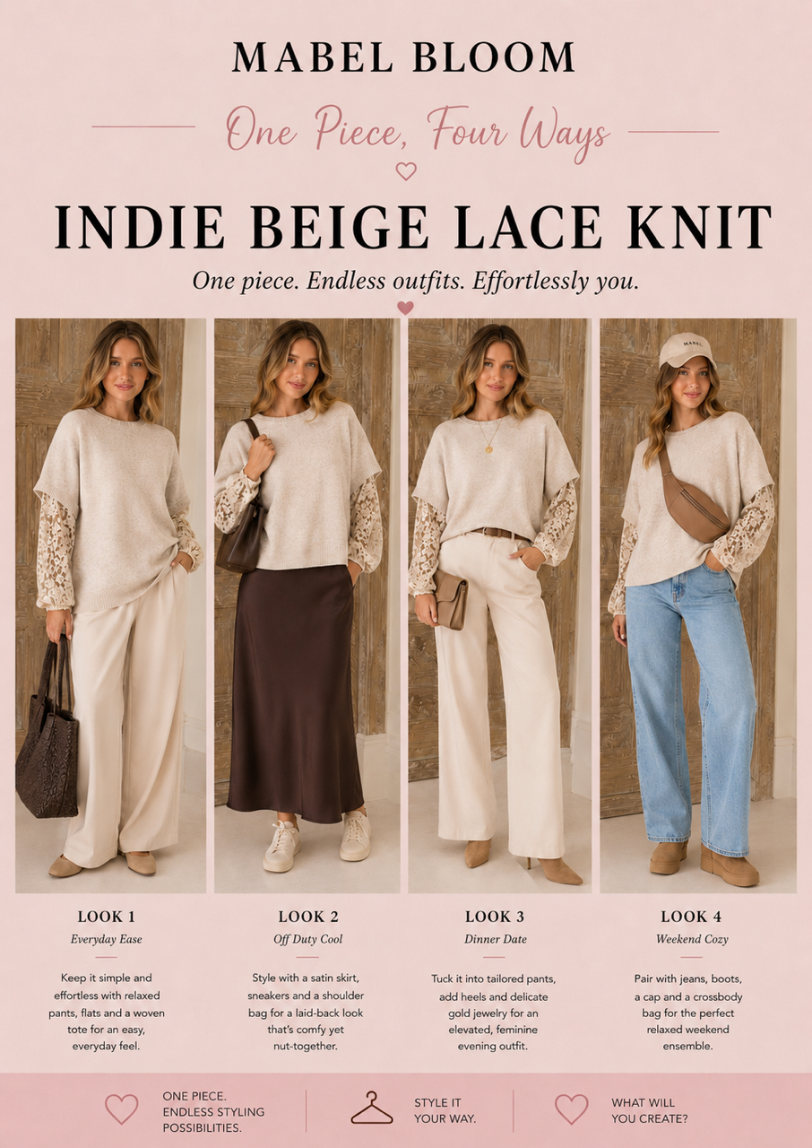 Indie Beige Lace Knit