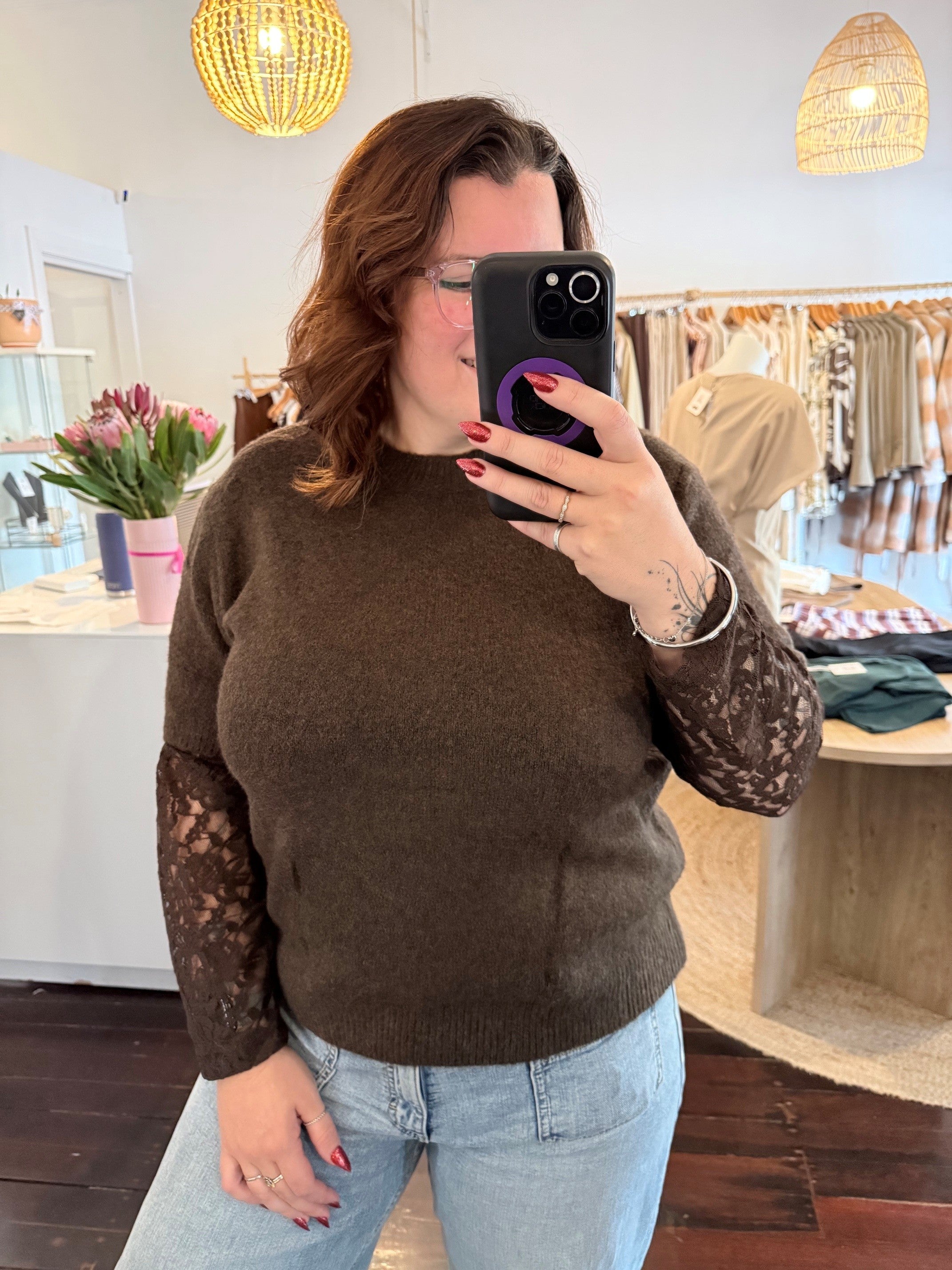 Indie Chocolate Lace Knit