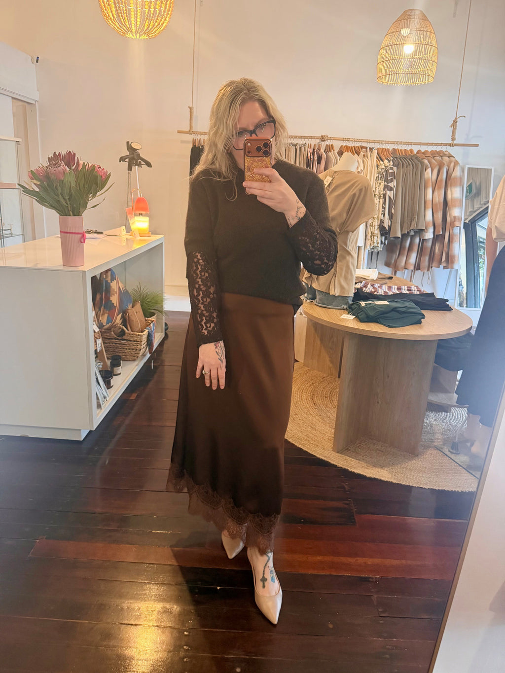 Indie Chocolate Lace Knit
