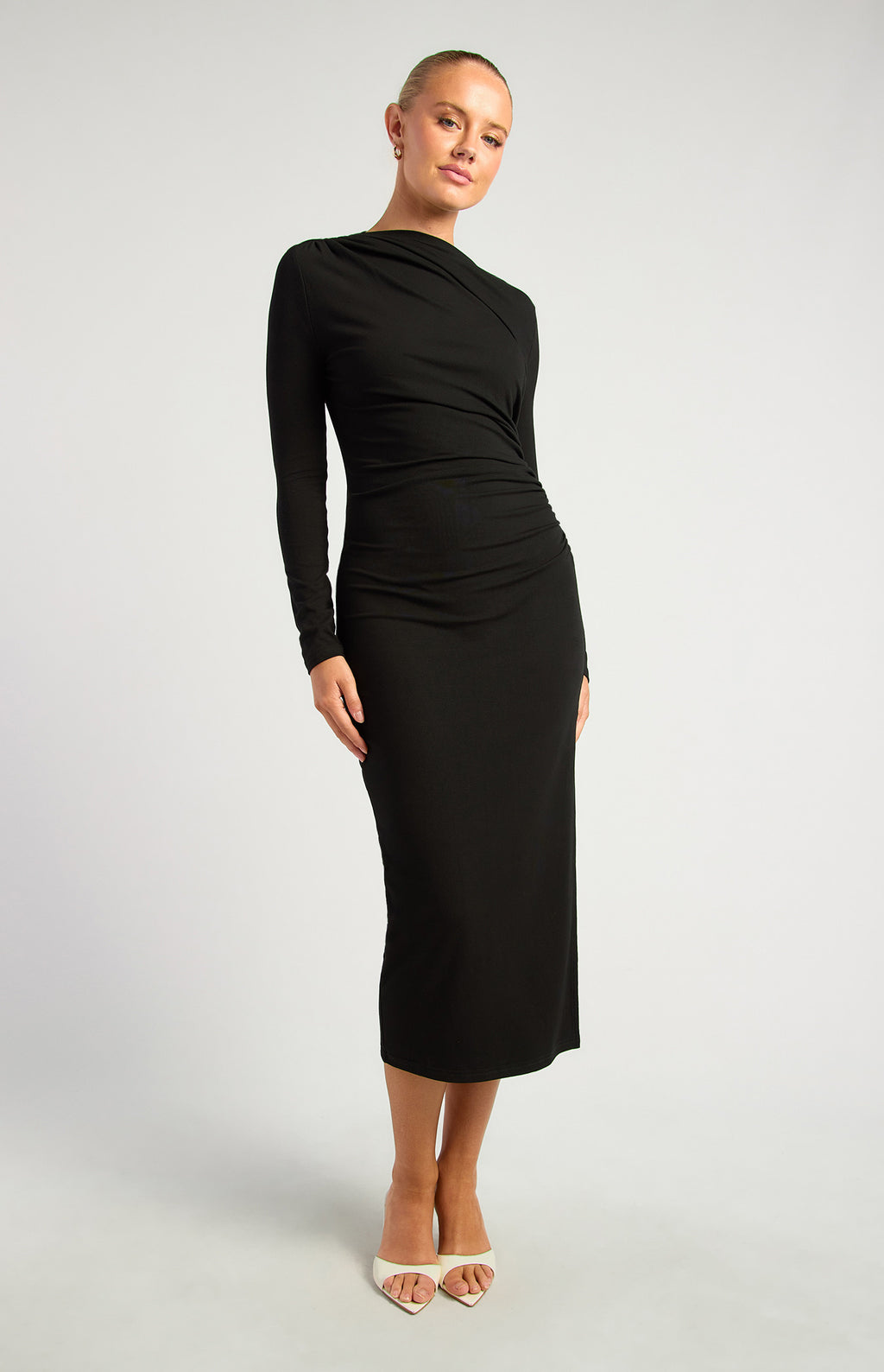 Sculpted Muse Midi Dress