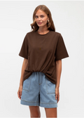 Tuck Detail Tee Chocolate Brown