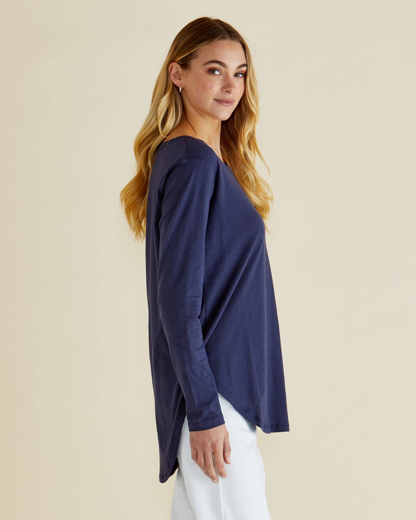 Megan Navy  Long Sleeve Betty Basic