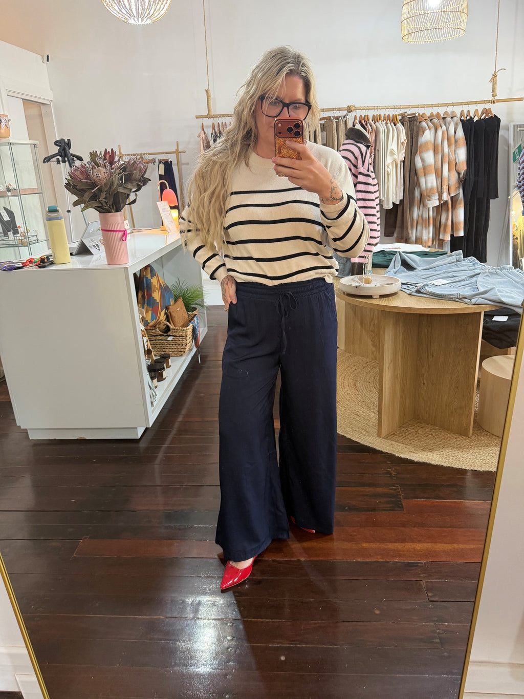 Nautical Wide Leg Pant