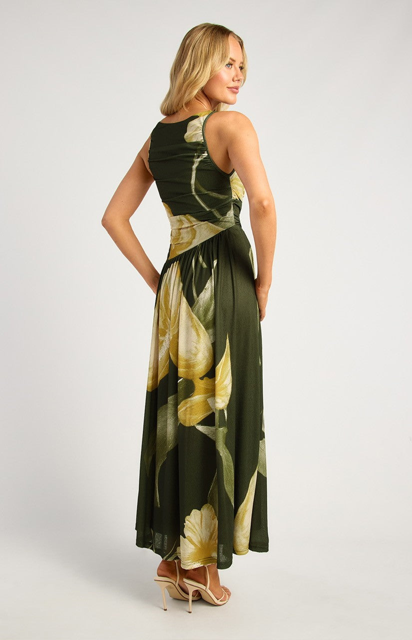 Olive Bloom Maxi Dress