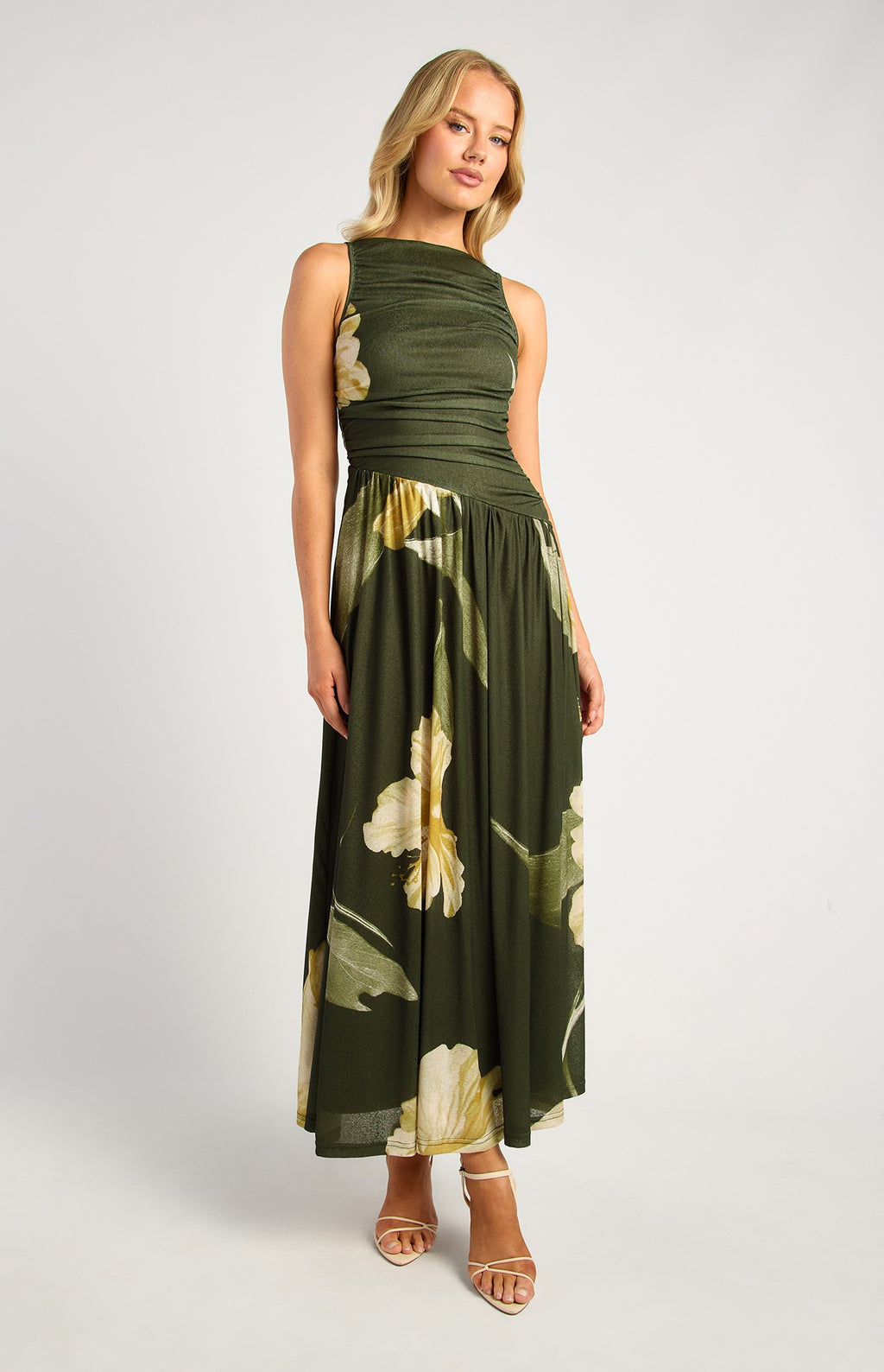 Olive Bloom Maxi Dress