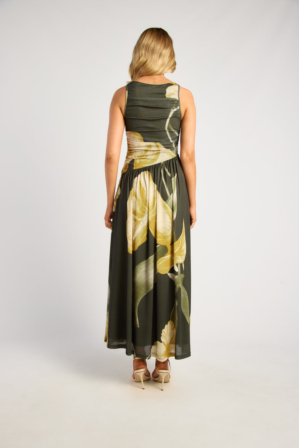 Olive Bloom Maxi Dress