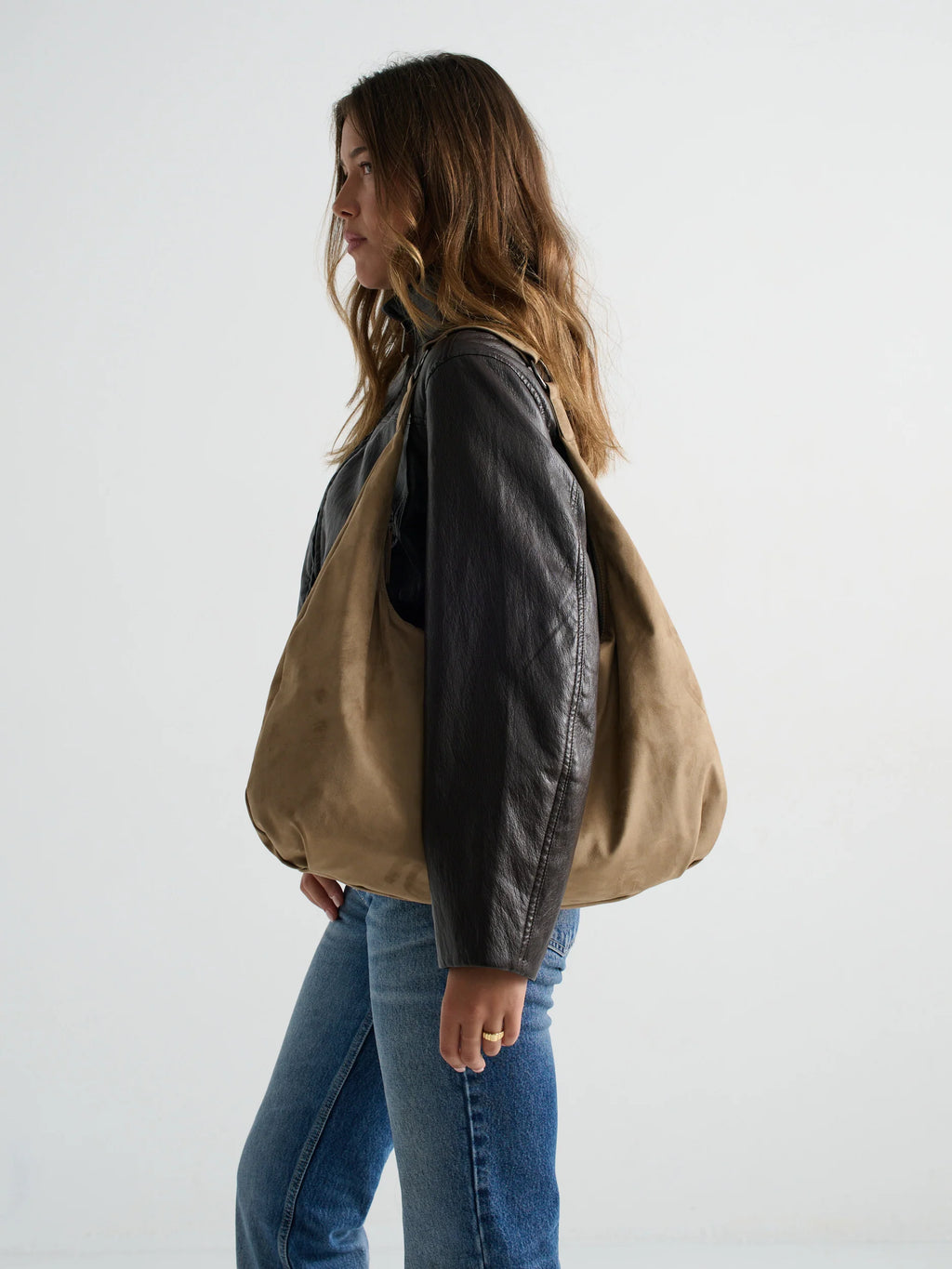 Calista Slouch Bag in Taupe