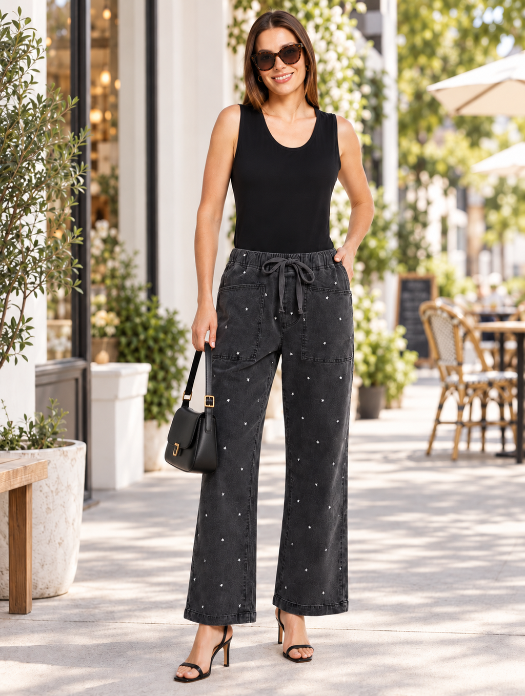 Quinn Stretch Jogger  Star Print