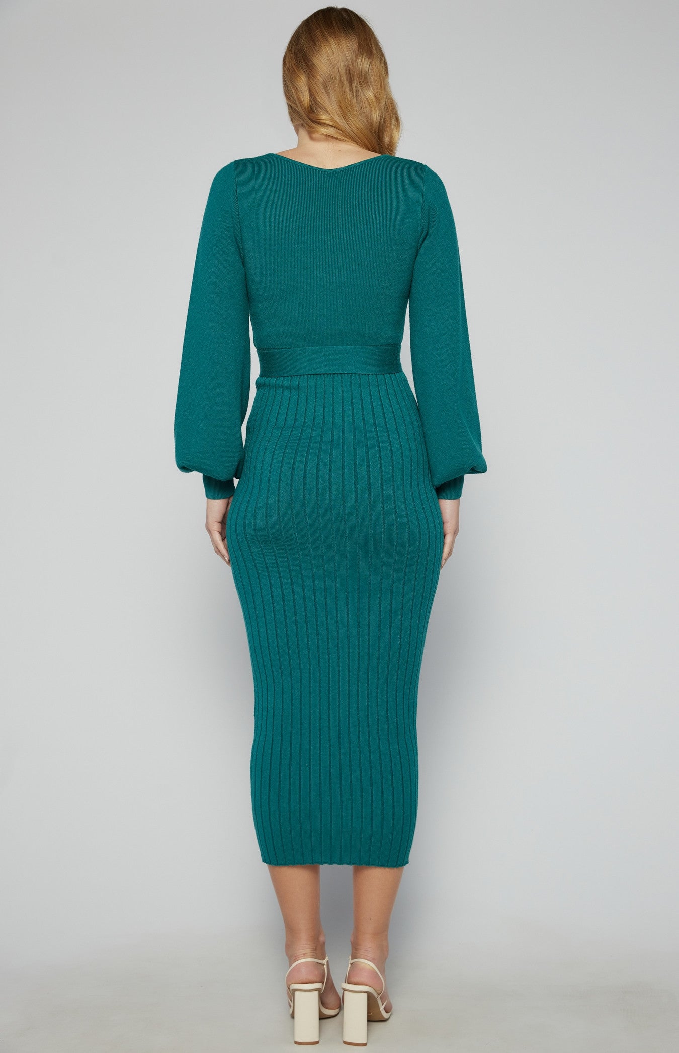 Teal Grace Knit Midi Dress