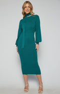 Teal Grace Knit Midi Dress