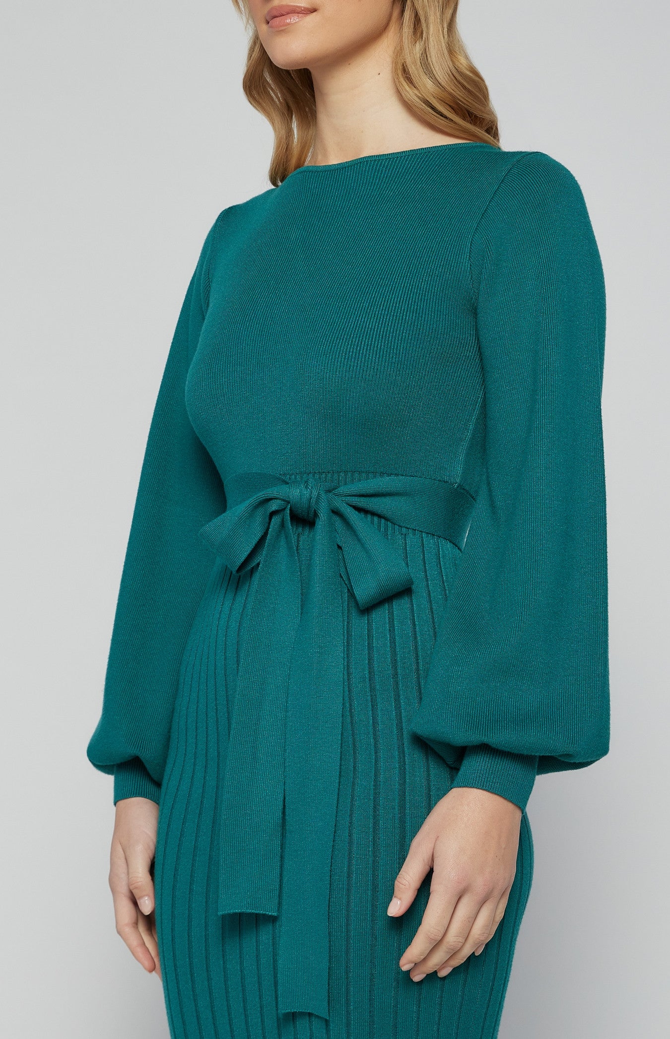 Teal Grace Knit Midi Dress