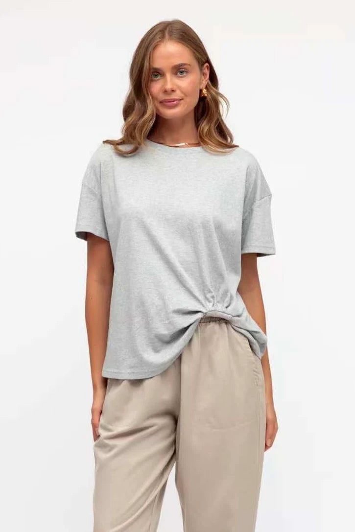 Grey Side Tuck Tee