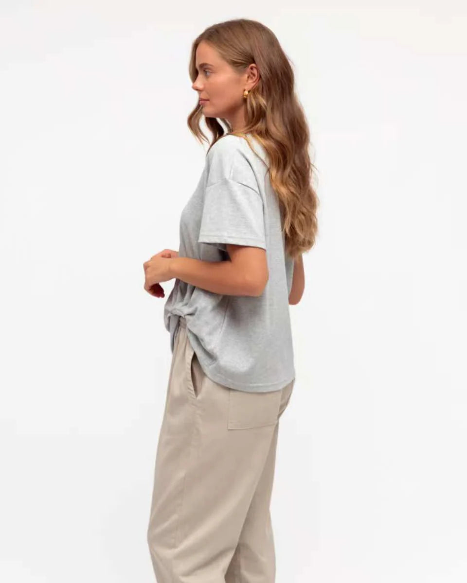 Grey Side Tuck Tee