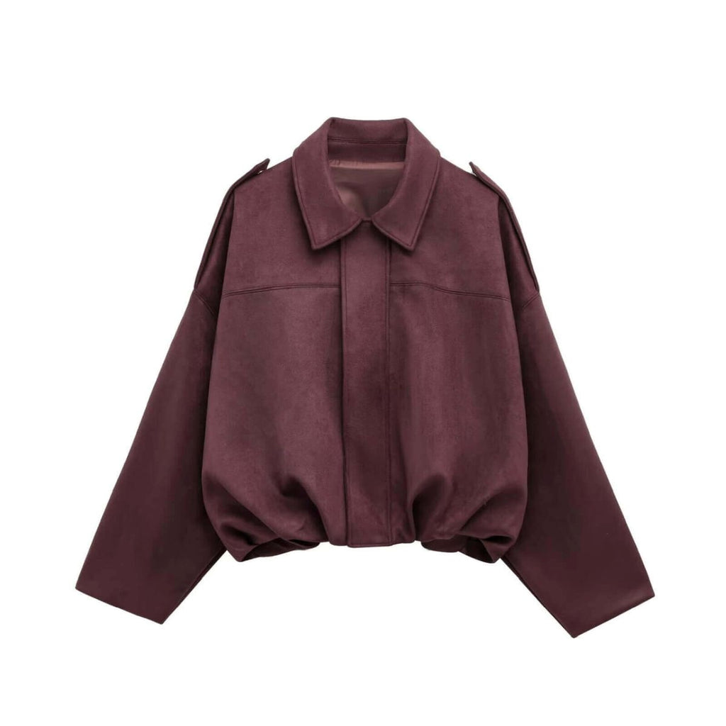 The Sloane Luxe Bomber in Wine