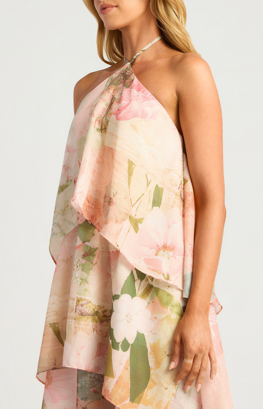 Patchwork Print Tiered Maxi Dress