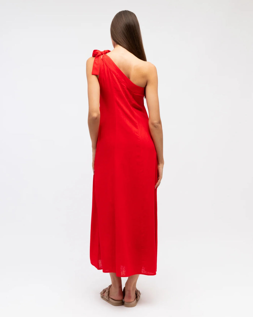 Tia Shoulder Dress Red