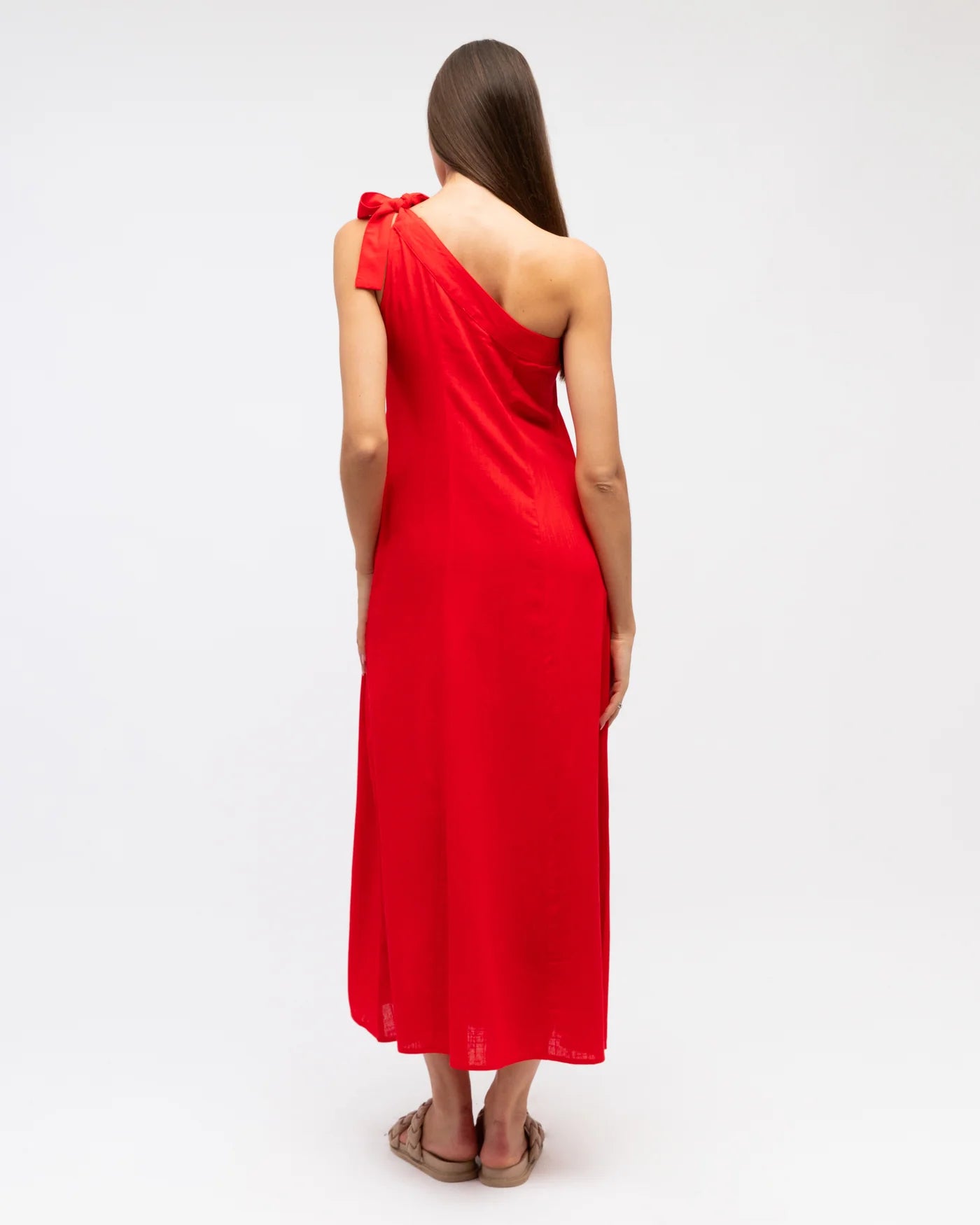 Tia Shoulder Dress Red