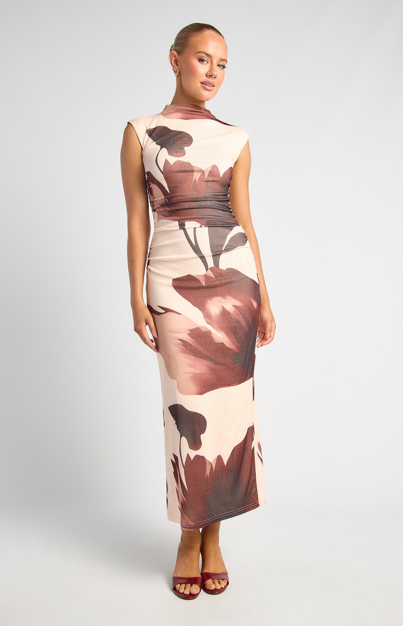 Rosette Sculpt Midi Dress
