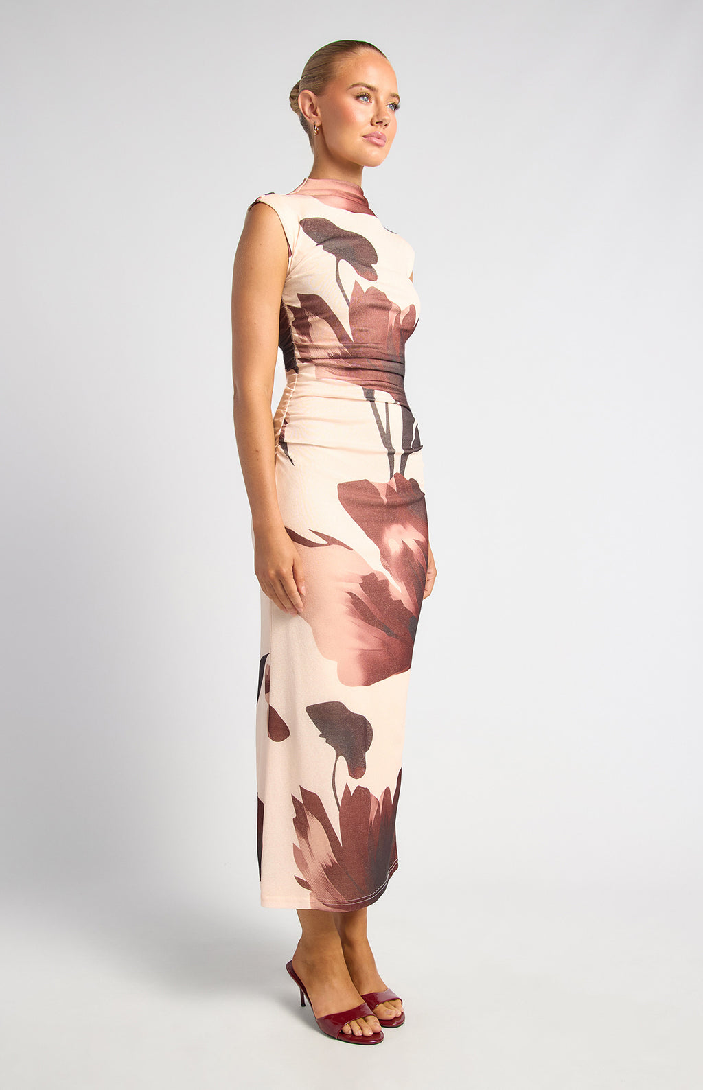 Rosette Sculpt Midi Dress