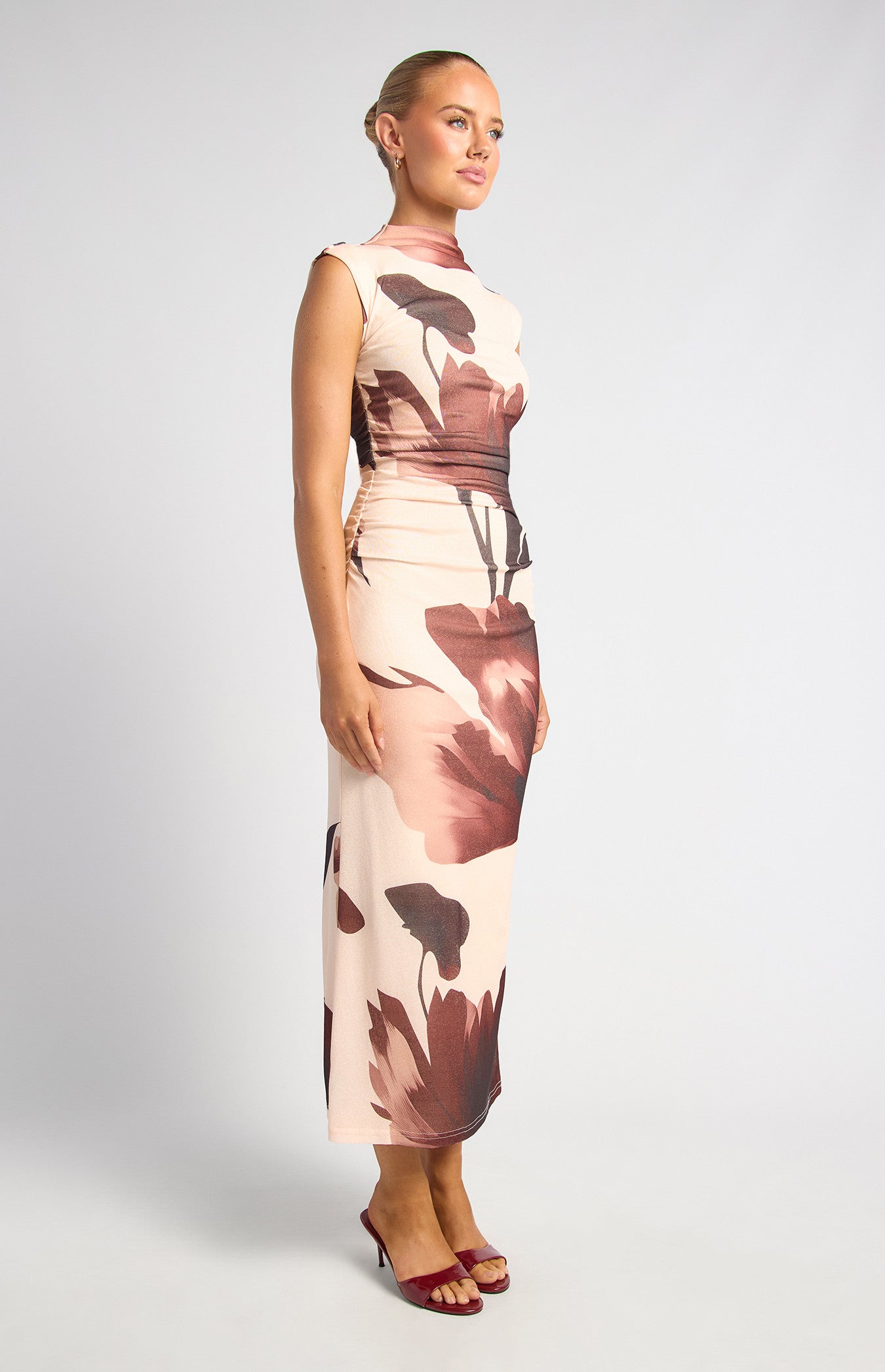 Rosette Sculpt Midi Dress