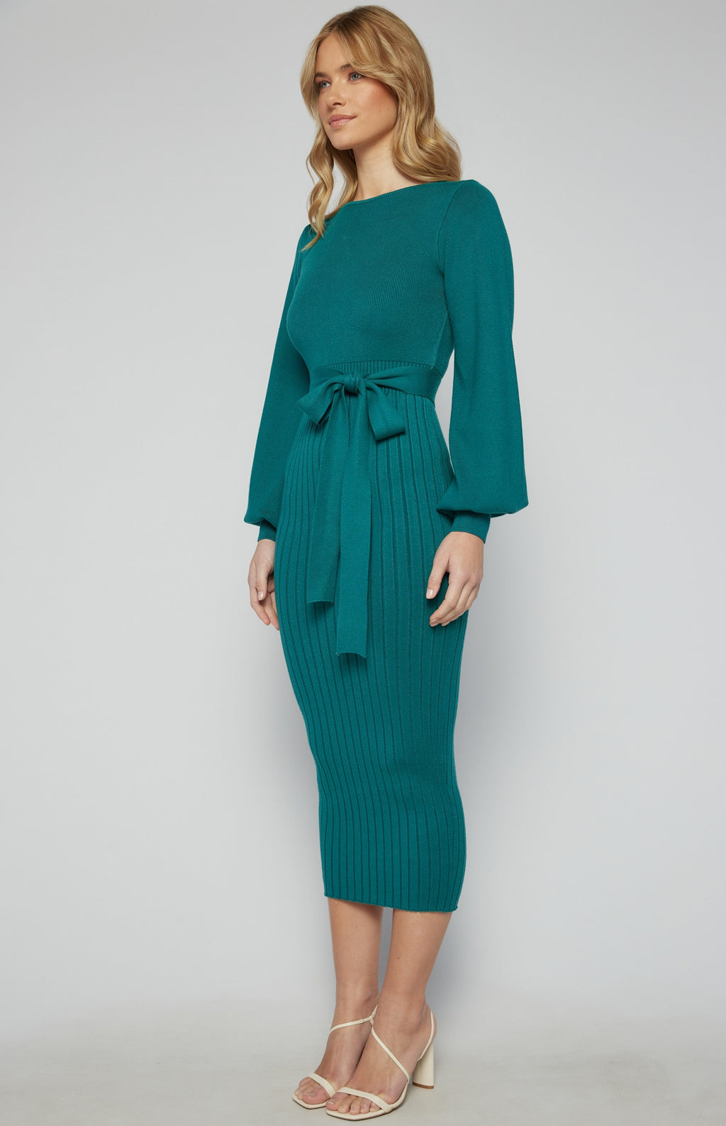 Teal Grace Knit Midi Dress